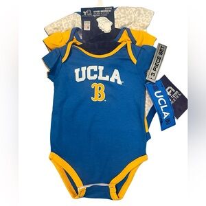 UCLA Baby 3 piece Bodysuit Set - Blue and Yellow, Baby Girl size 3-6 months NWT